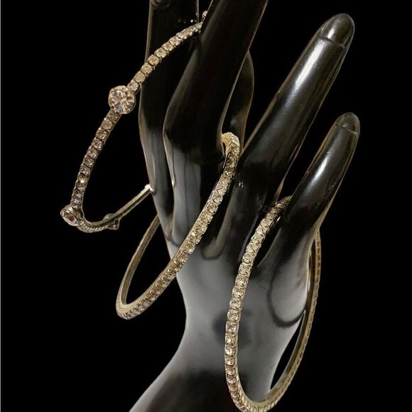 Set of 3 rhinestone bracelets - Picture 3 of 4